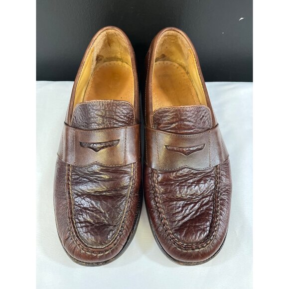 Ernest Hemingway Mens Brown Leather Loafers Size 12M SKU 6393 - Picture 1 of 9